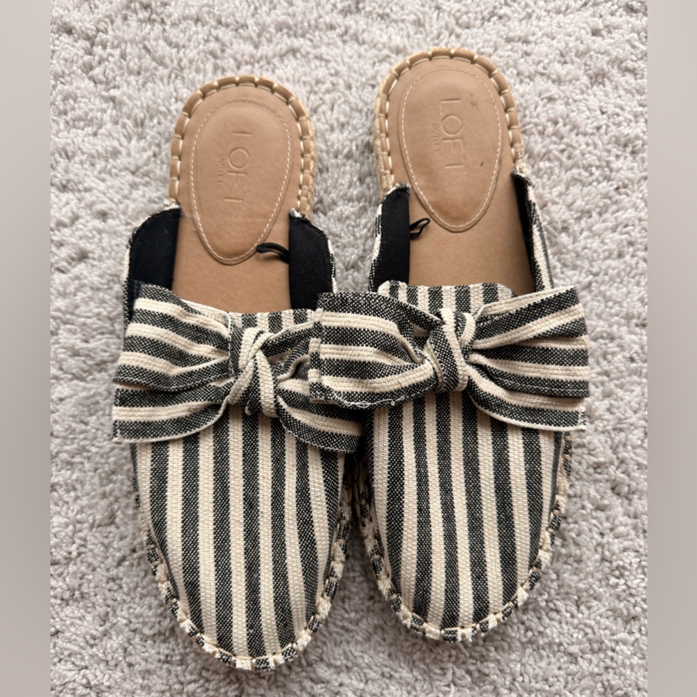 Loft Canvas Striped Slides on Mules Size 10 - Picture 5 of 7